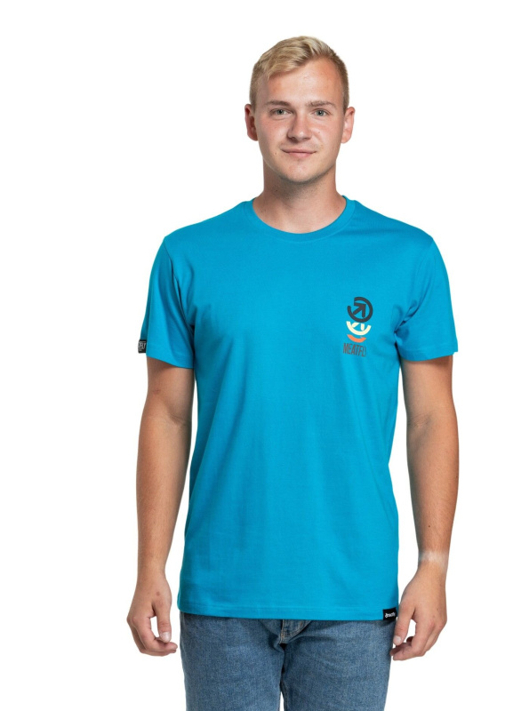 Meatfly pánské tričko Phase Ocean Blue | Modrá | Velikost XXXL | 100% bavlna