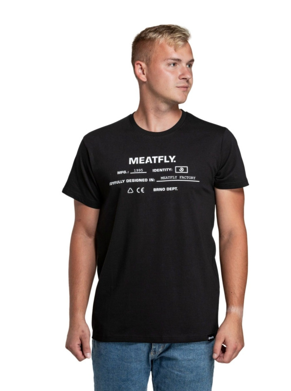Meatfly pánské tričko Sign Black | Černá | Velikost S | 100% bavlna
