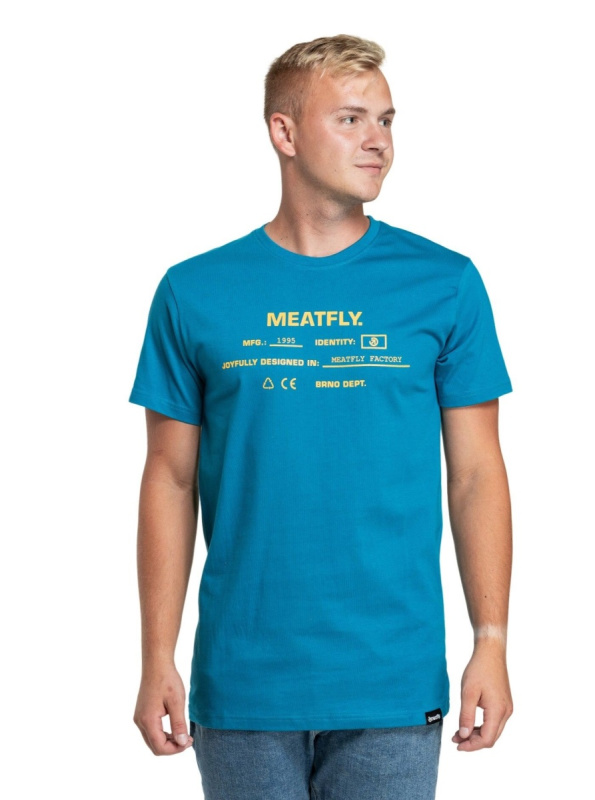 Meatfly pánské tričko Sign Funky Blue | Modrá | Velikost L | 100% bavlna