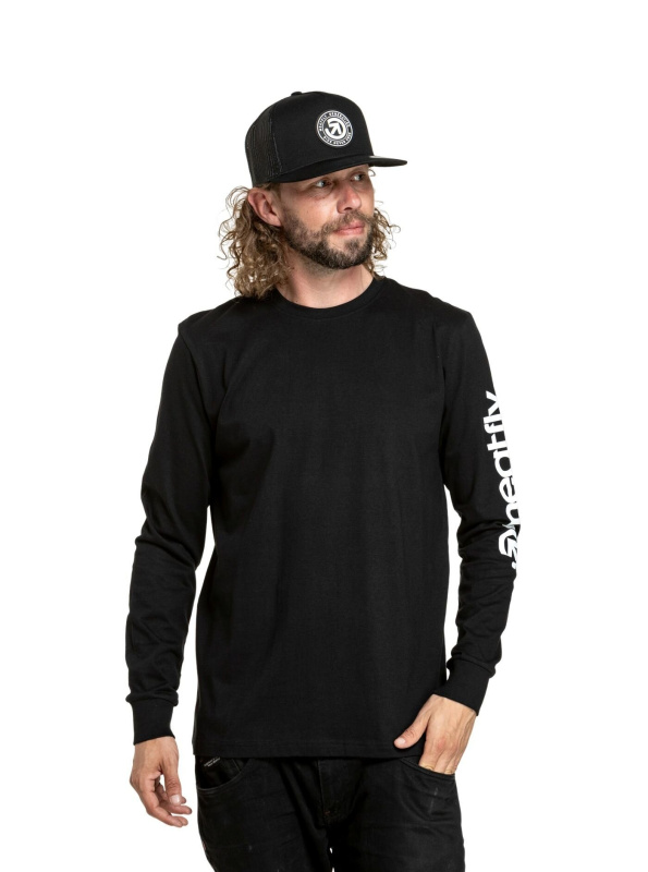 Meatfly pánské tričko s dlouhým rukávem Judgement Logo Black | Černá | Velikost L | 100% bavlna