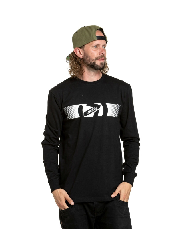 Meatfly pánské tričko s dlouhým rukávem Judgement White Arrow/Black | Bílá | Velikost XL | 100% bavlna