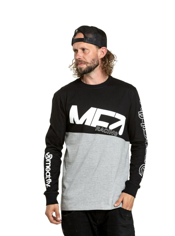 Meatfly pánské tričko s dlouhým rukávem Judgement Racing Grey | Šedá | Velikost XXXL | 100% bavlna