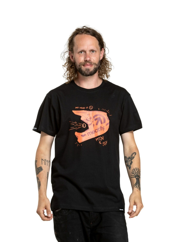 Meatfly pánské tričko Fullface Black | Černá | Velikost XL | 100% bavlna
