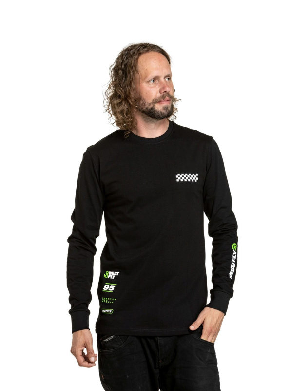 Meatfly pánské tričko s dlouhým rukávem Appex Black | Černá | Velikost XXL | 100% bavlna