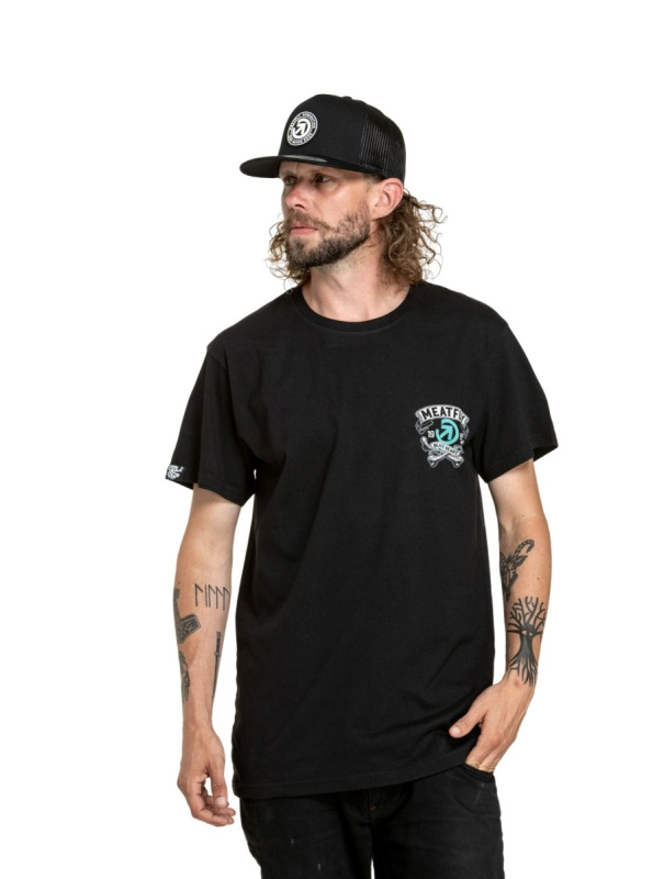 Meatfly pánské tričko Whiskey Boy Black | Černá | Velikost S | 100% bavlna