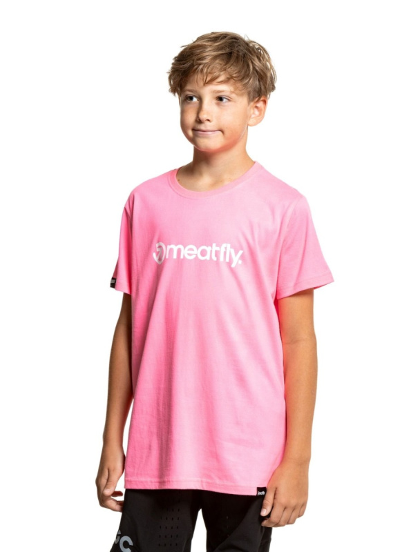 Meatfly dětské tričko Bart Neon Pink | Růžová | Velikost 158 | 100% bavlna