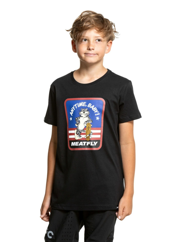 Meatfly dětské tričko Tomcat Black | Černá | Velikost 134 | 100% bavlna