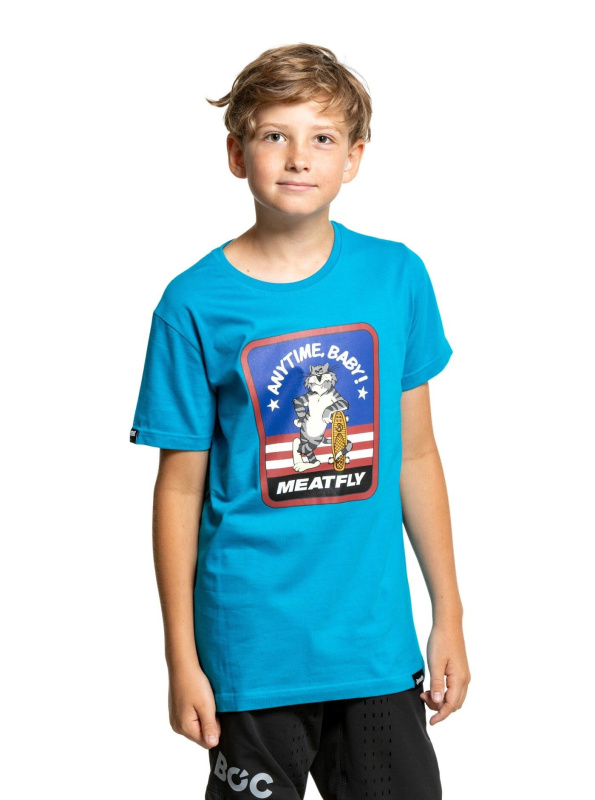 Meatfly dětské tričko Tomcat Ocean Blue | Modrá | Velikost 134 | 100% bavlna