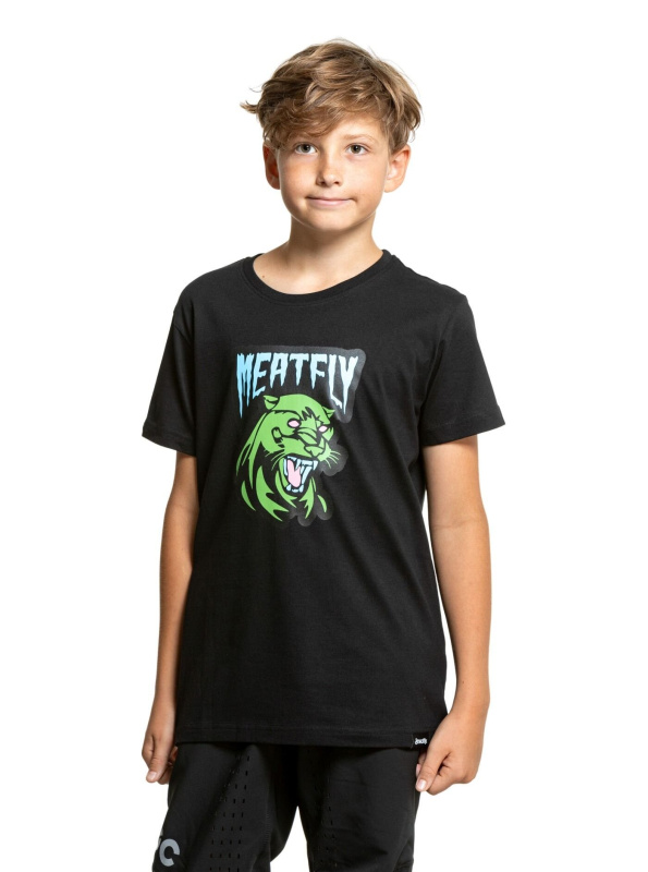 Meatfly dětské tričko Panther Black | Černá | Velikost 134 | 100% bavlna