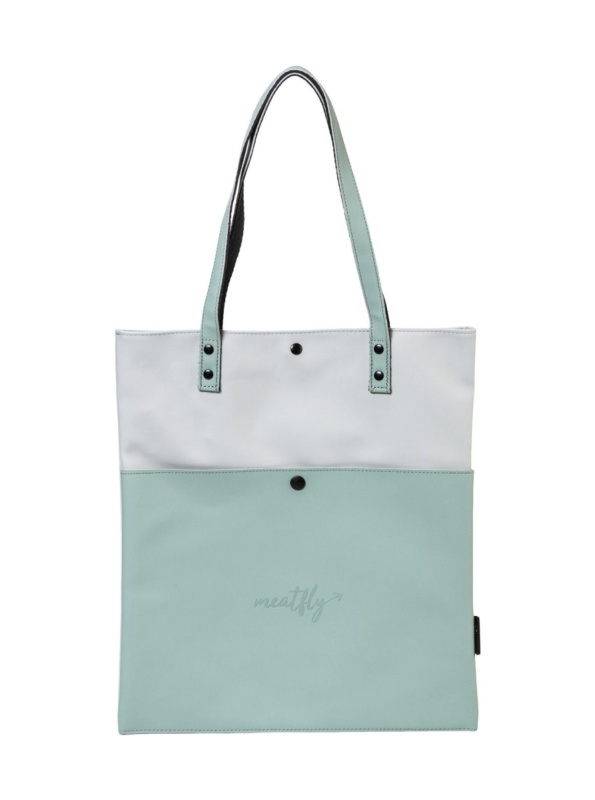 Meatfly kabelka Janie Mint / Light Grey | Modrá | Objem 3 L