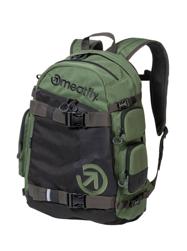 Meatfly batoh Wanderer Dark Olive / Black 28 L | Černá | Objem 28 L