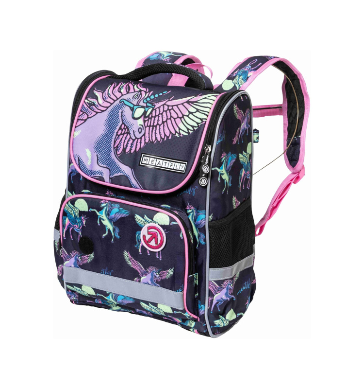 Meatfly školní aktovka Alex Black Unicorn | Černá | Objem 17 L