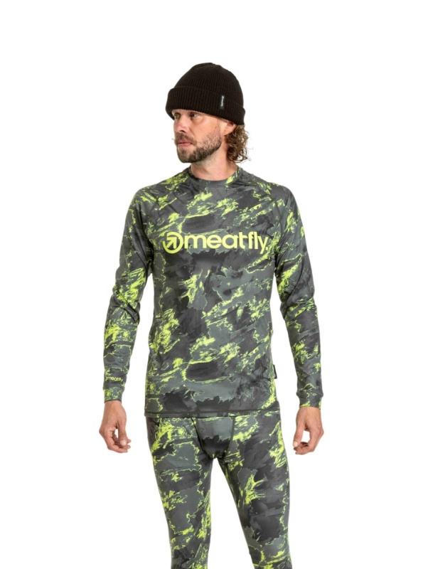 Meatfly pánské termo tričko Avery Lime Mossy | Zelená | Velikost L