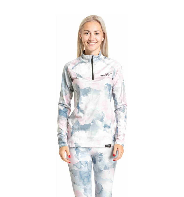 Meatfly dámské termo tričko Esme Clouds Pink | Růžová | Velikost S