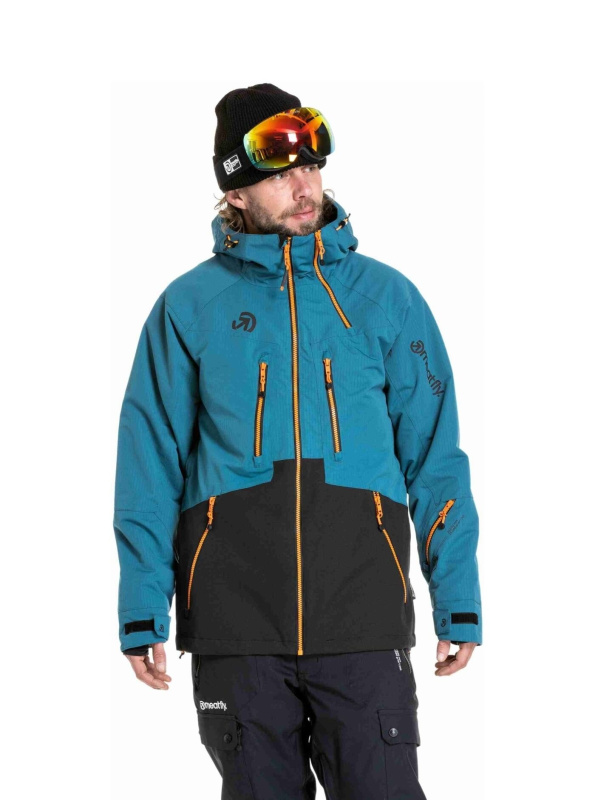 Meatfly pánská SNB & SKI bunda Cronos Black / Deep Ocean | Černá | Velikost XXL