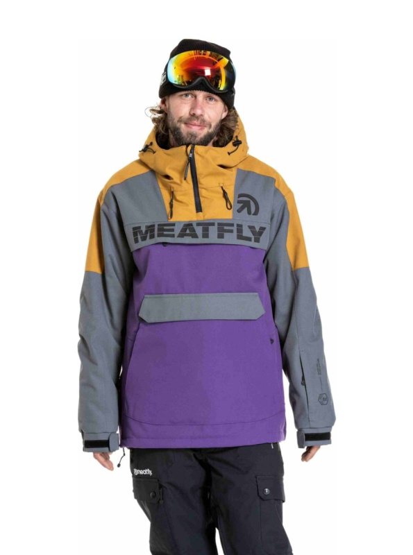 Meatfly pánská SNB & SKI bunda Zenith Dark Grey / Petunia | Šedá | Velikost L