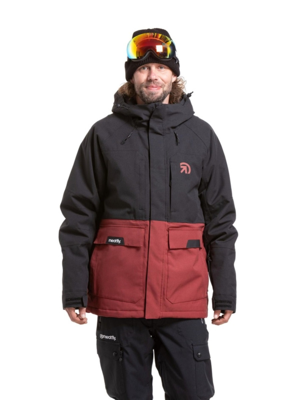 Meatfly pánská SNB & SKI bunda Vertigo Merlot / Black | Černá | Velikost XXL