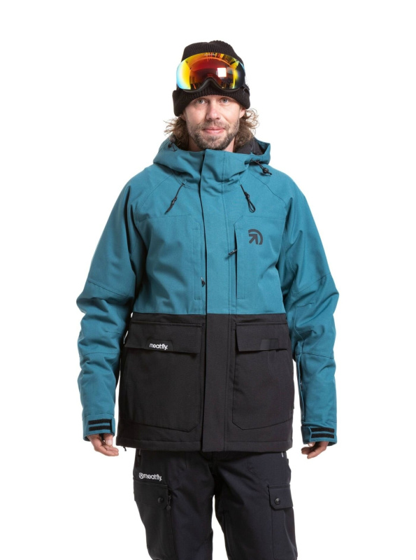 Meatfly pánská SNB & SKI bunda Vertigo Deep Ocean / Black | Černá | Velikost XXL