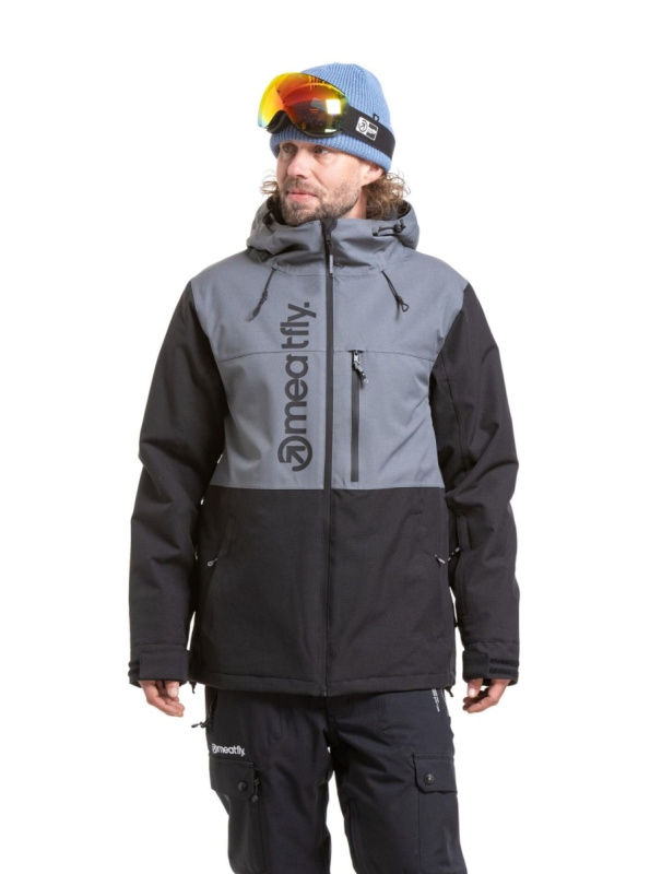 Meatfly pánská SNB & SKI bunda Manifold Dark Grey / Black | Černá | Velikost L