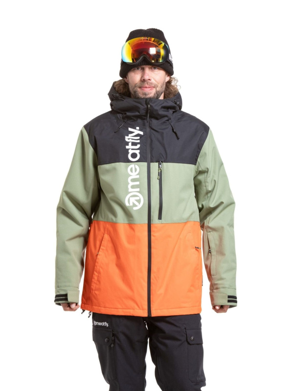Meatfly pánská SNB & SKI bunda Manifold Black / Orange | Černá | Velikost M