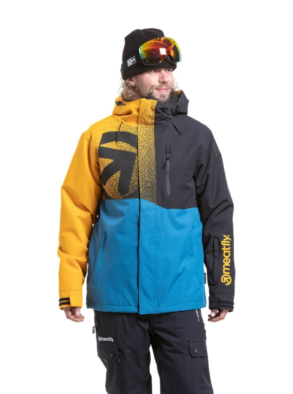 Meatfly pánská SNB & SKI bunda Shader Sunflower / Blue | Černá | Velikost XXL