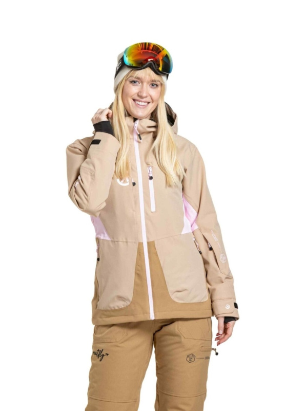 Meatfly dámská SNB & SKI bunda Gaia Latte | Písková | Velikost XL