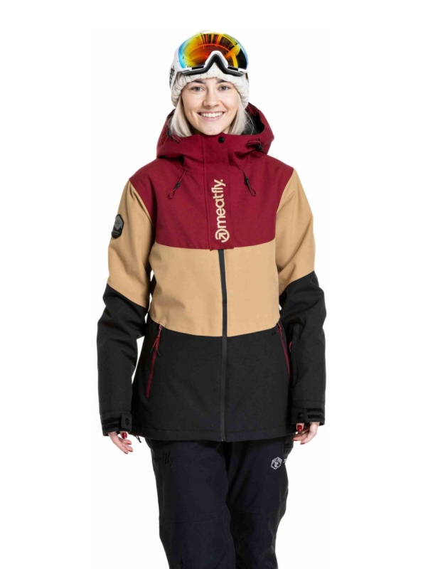 Meatfly dámská SNB & SKI bunda Kirsten Beet Red / Black | Černá | Velikost XL