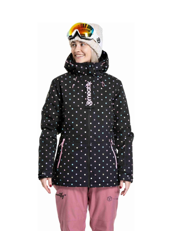 Meatfly dámská SNB & SKI bunda Kirsten Dusty Color Dots | Černá | Velikost XXS