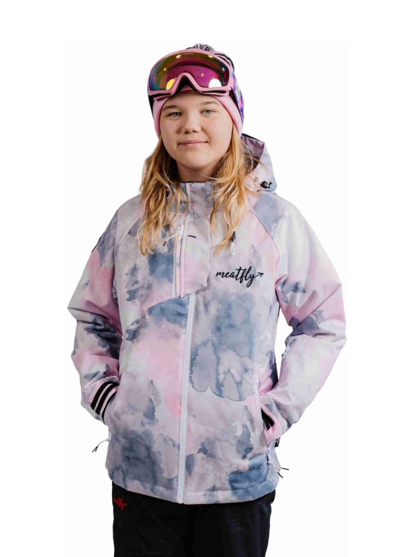 Meatfly dětská SNB & SKI bunda Deliah Clouds Pink | Růžová | Velikost 146 (10y)