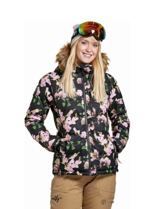 Meatfly dámská SNB & SKI bunda Bonie Magnolia | Černá | Velikost XL