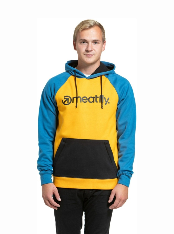 Meatfly pánská technická mikina Gravel Sunflower / Blue | Modrá | Velikost M