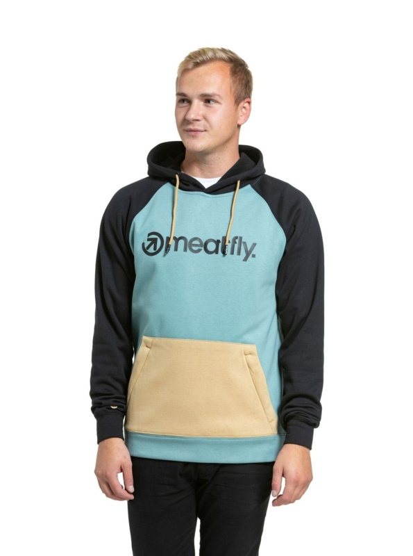 Meatfly pánská technická mikina Gravel Black / Dusty Mint | Černá | Velikost S
