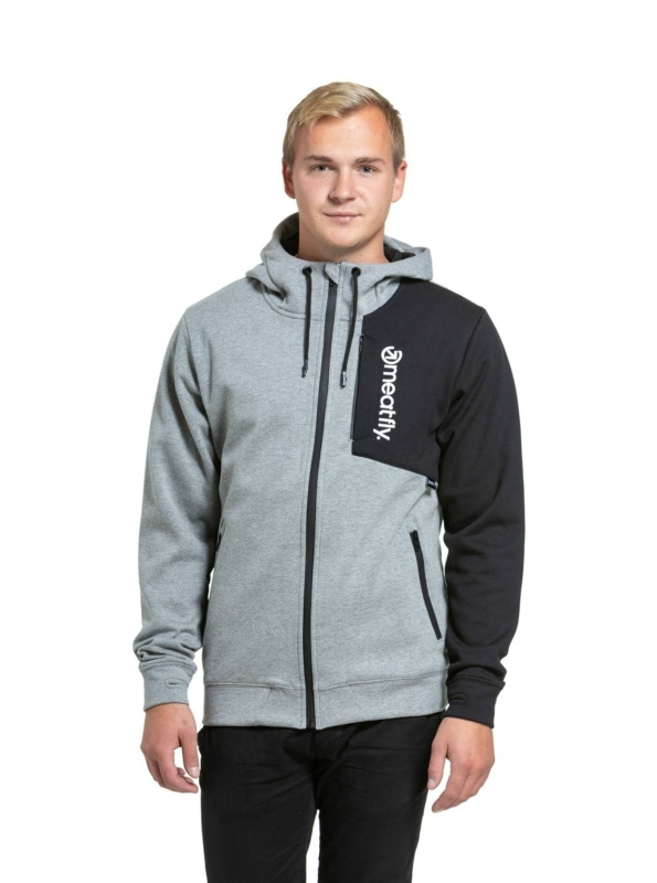 Meatfly pánská technická mikina Lightyear Grey Heather | Šedá | Velikost XXL