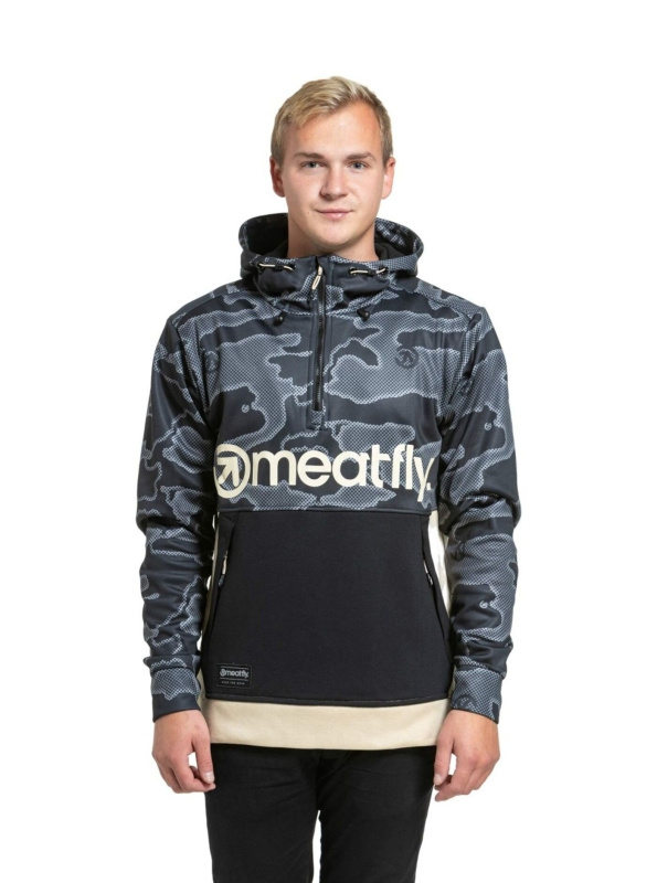 Meatfly pánská technická mikina Tason Morph Black / Sand | Černá | Velikost S
