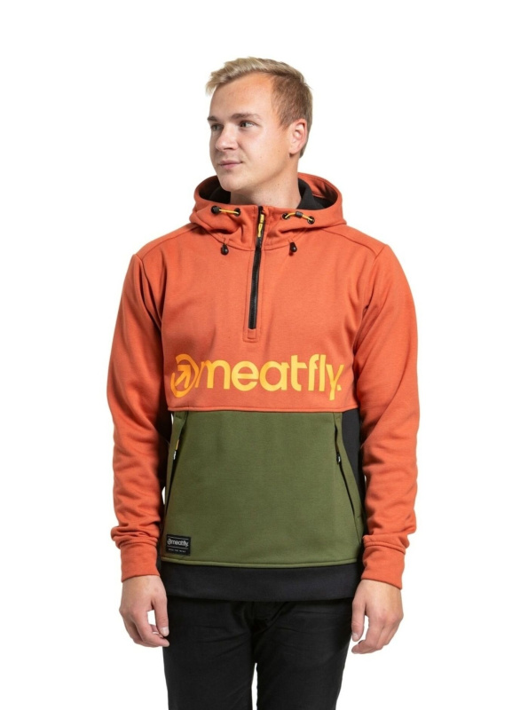 Meatfly pánská technická mikina Tason Brick / Olive | Červená | Velikost XXL
