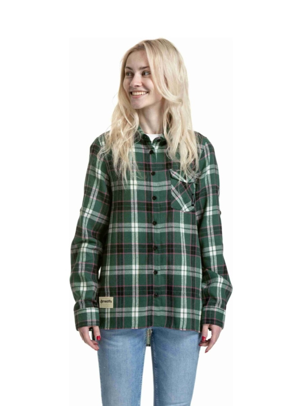 Meatfly dámská košile Courtney Dark Green | Zelená | Velikost M | 100% bavlna