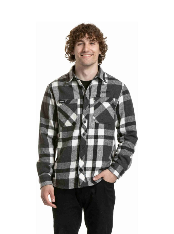 Meatfly pánská košile Woody Premium Black | Černá | Velikost M | 100% bavlna