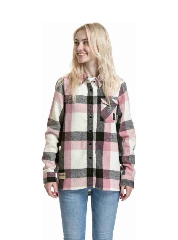 Meatfly dámská košile Dora Premium Pink / Brown | Růžová | Velikost XS | 100% bavlna
