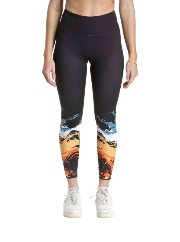 Meatfly dámské legíny Arabel Abstract | Černá | Velikost XL