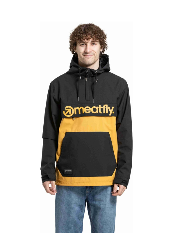 Meatfly pánská street bunda Garen Black / Camel | Černá | Velikost XXL