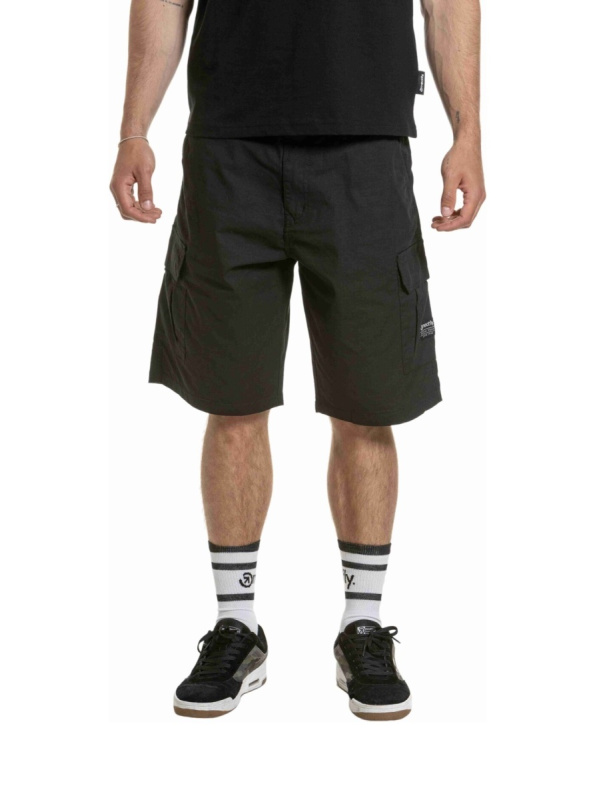 Meatfly pánské kraťasy Syndrom Black Ripstop | Černá | Velikost 32