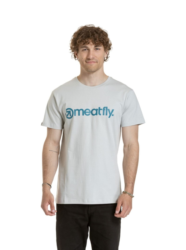 Meatfly pánské tričko MF Logo Stone | Šedá | Velikost M | 100% bavlna