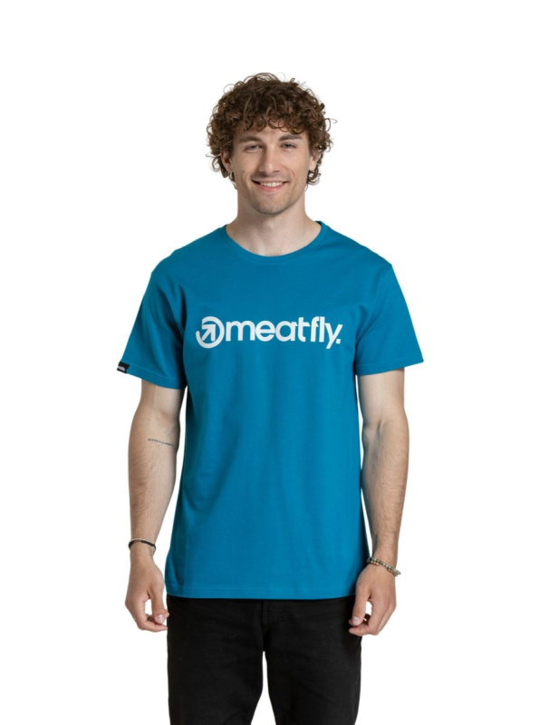 Meatfly pánské tričko MF Logo Funky Blue | Modrá | Velikost L | 100% bavlna