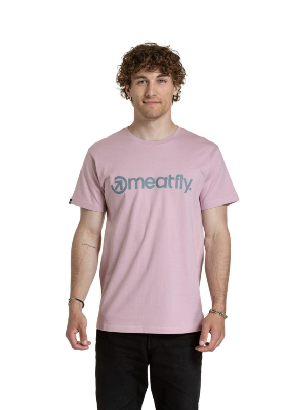 Meatfly pánské tričko MF Logo Mulberry | Růžová | Velikost S | 100% bavlna