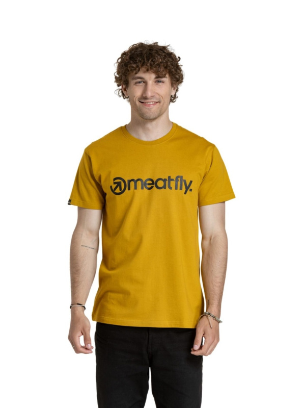 Meatfly pánské tričko MF Logo Mustard | Žlutá | Velikost L | 100% bavlna