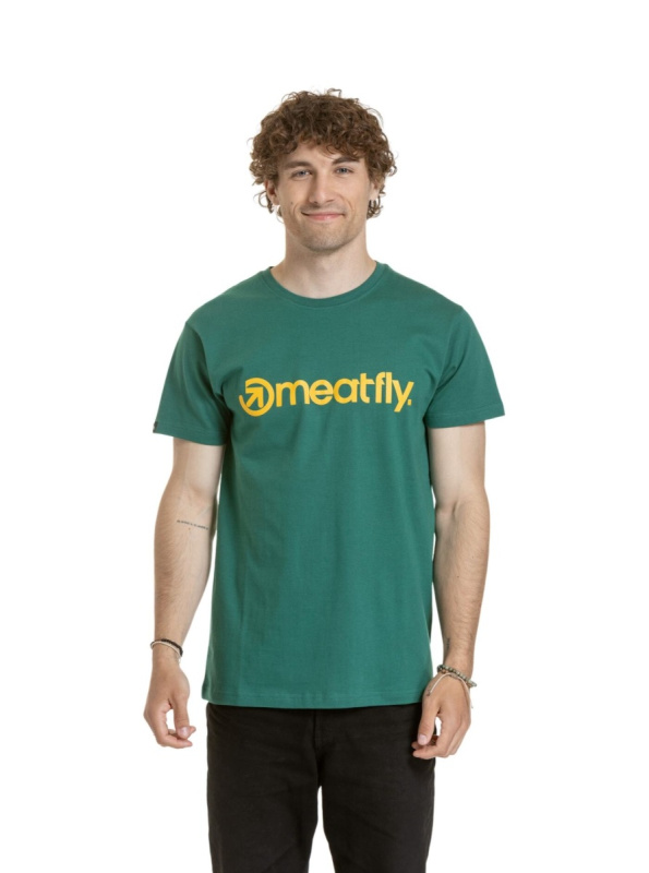 Meatfly pánské tričko MF Logo Forest Green | Zelená | Velikost XL | 100% bavlna