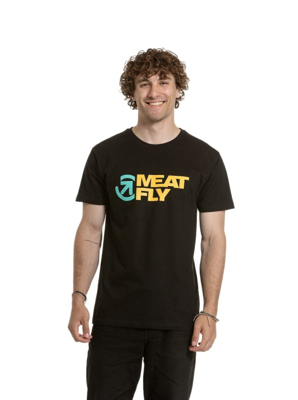 Meatfly pánské tričko Revital Yellow Black | Černá | Velikost XXL | 100% bavlna