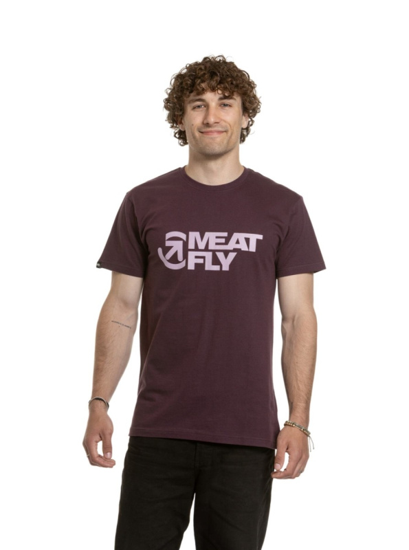 Meatfly pánské tričko Revital Blackberry | Červená | Velikost XXL | 100% bavlna