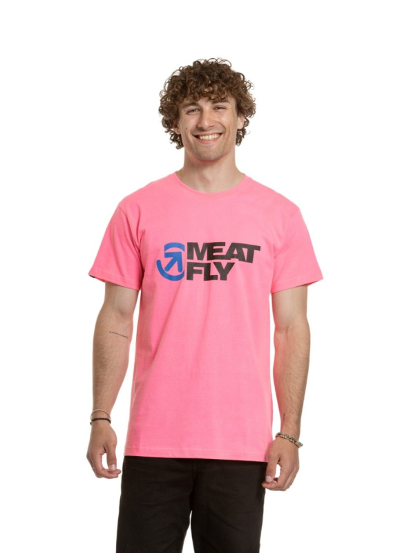 Meatfly pánské tričko Revital Neon Pink | Růžová | Velikost S | 100% bavlna