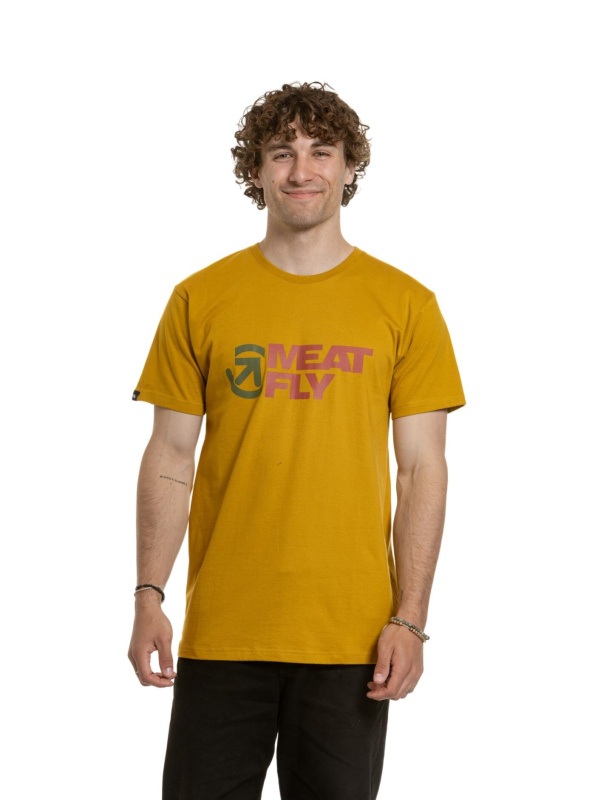 Meatfly pánské tričko Revital Mustard | Žlutá | Velikost XXXL | 100% bavlna